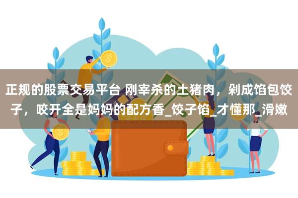 正规的股票交易平台 刚宰杀的土猪肉，剁成馅包饺子，咬开全是妈妈的配方香_饺子馅_才懂那_滑嫩