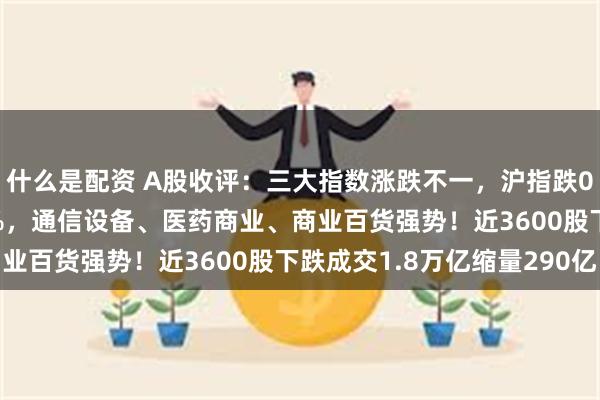 什么是配资 A股收评:三大指数涨跌不一,沪指跌0.15%创业板指涨超2%,通信设备、医药商业、商业百货强势!近3600股下跌成交1.8万亿缩量290亿