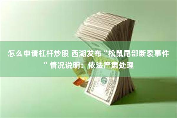 怎么申请杠杆炒股 西湖发布“松鼠尾部断裂事件”情况说明：依法严肃处理