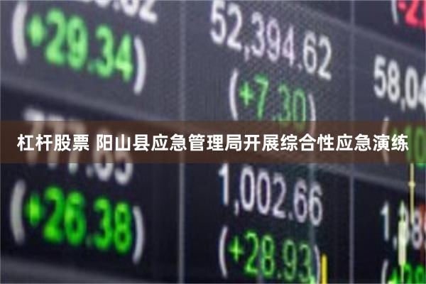 杠杆股票 阳山县应急管理局开展综合性应急演练