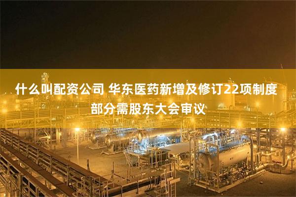 什么叫配资公司 华东医药新增及修订22项制度 部分需股东大会审议