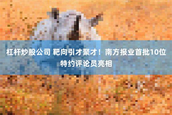 杠杆炒股公司 靶向引才聚才！南方报业首批10位特约评论员亮相