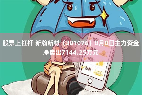股票上杠杆 新瀚新材（301076）8月8日主力资金净卖出7144.25万元