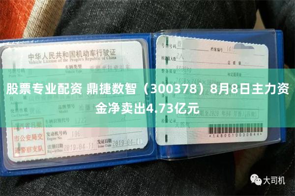 股票专业配资 鼎捷数智（300378）8月8日主力资金净卖出4.73亿元