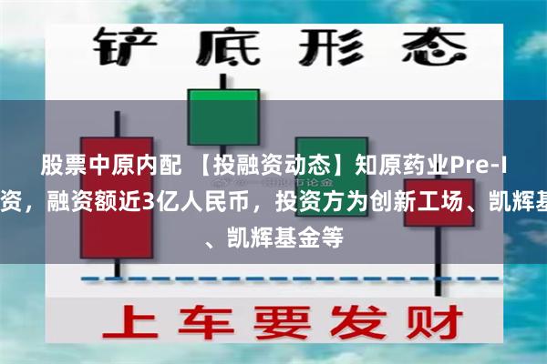 股票中原内配 【投融资动态】知原药业Pre-IPO融资，融资额近3亿人民币，投资方为创新工场、凯辉基金等
