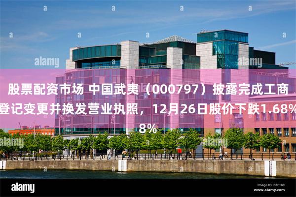 股票配资市场 中国武夷（000797）披露完成工商登记变更并换发营业执照，12月26日股价下跌1.68%