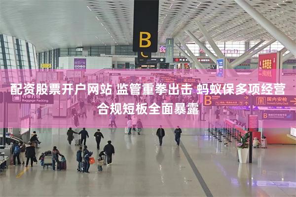配资股票开户网站 监管重拳出击 蚂蚁保多项经营合规短板全面暴露