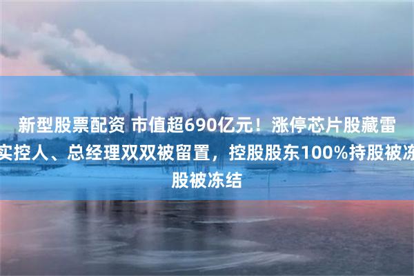 新型股票配资 市值超690亿元！涨停芯片股藏雷：实控人、总经理双双被留置，控股股东100%持股被冻结